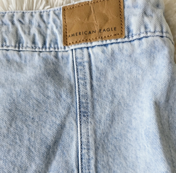 Light Wash Denim Super HIgh Rise Pleated Mini Skort size 23W - Picture 3 of 6
